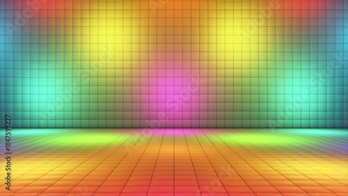 Broadcast Hi-Tech Alternate Blinking Illuminated Cubes Stage Floor, Multi Color, Events, 3D, Loopable, 4K