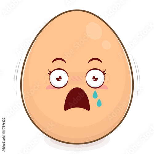 egg scared face cartoon cute