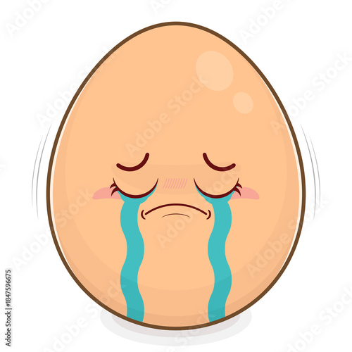 egg crying face cartoon cute