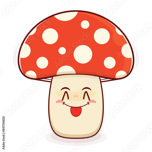 mushroom playful face cartoon cute