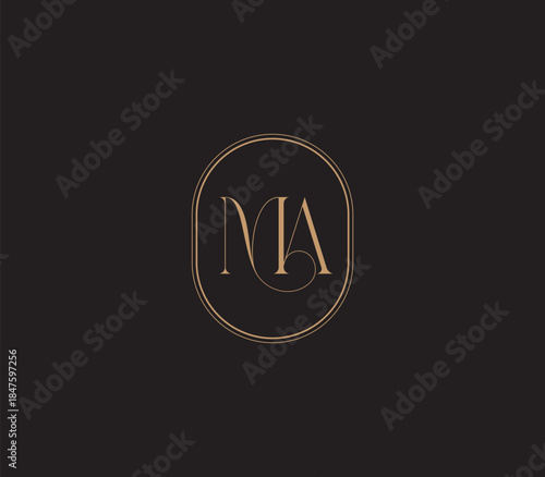 Luxury Letter MA Logo Template In Gold Color. Initial Luxury MA Letter Logo Design. Elegant Logo Design For Luxury Company Branding
