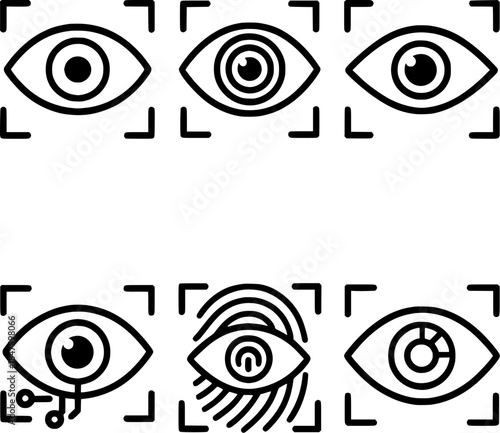 Eye biometric identification icon vector illustration