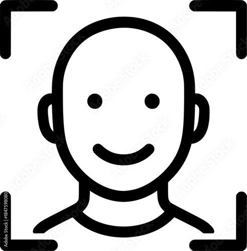 Facial detection bounding box icon set