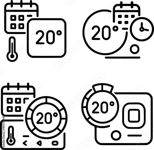 Smart thermostat scheduling icons