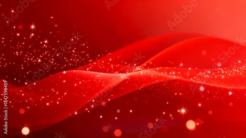 Abstract Red Christmas Light Waves