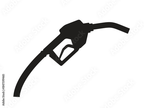 Black silhouette of a fuel nozzle. Vector illustration isolated on a white background