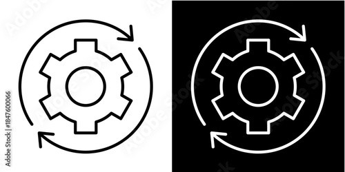 Process Iconset White Style Colection