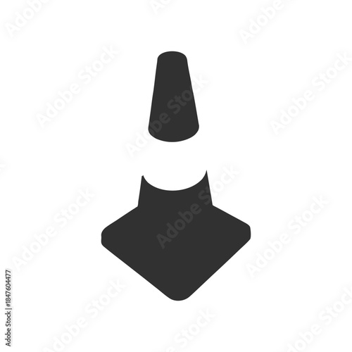 Black and white traffic cone retro vintage illustration in vector style
