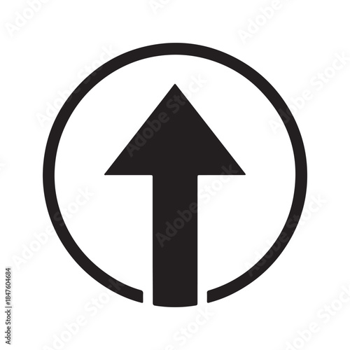 Black arrow pointing up in a circle
