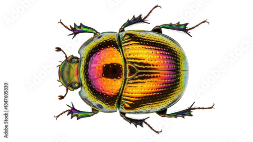 Canvastavla Isolated Jewel Beetle, vibrant insect with iridescent exoskeleton, colorful beet