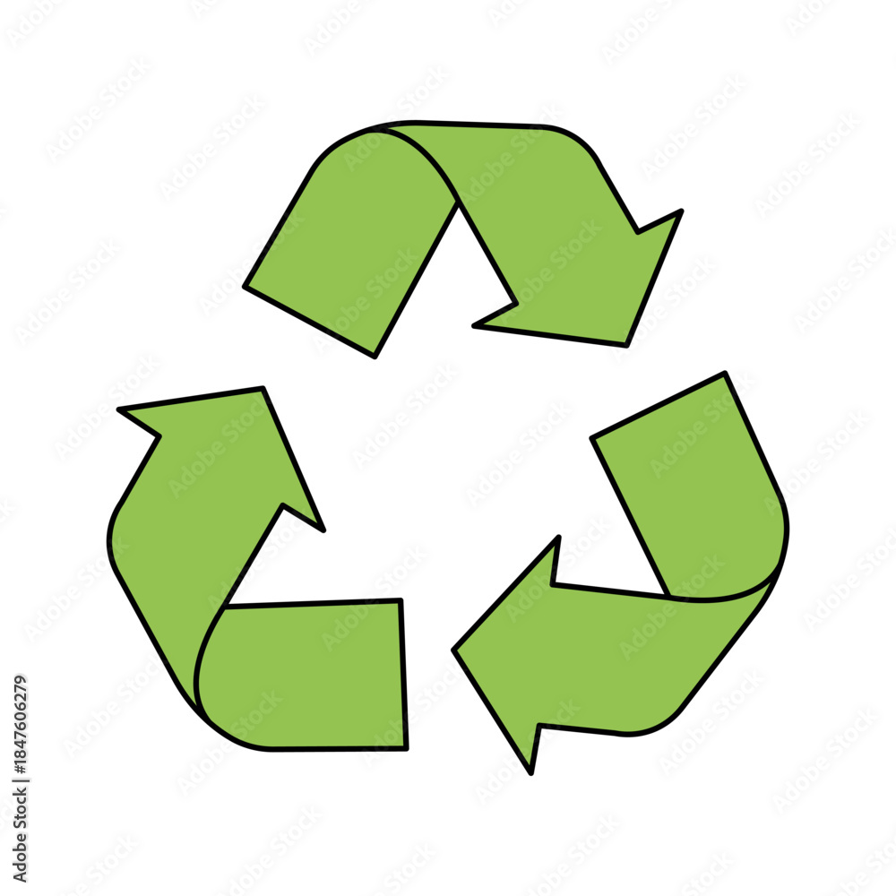 Fototapeta premium Green recycling symbol icon for environmental sustainability