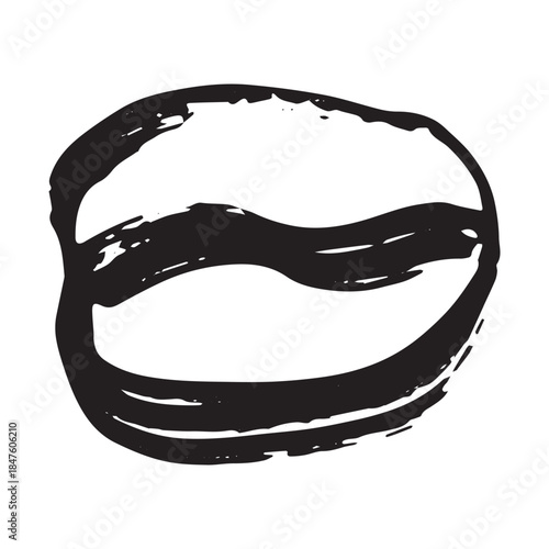 Hand drawn fresh roasted coffee bean Arabica robusta seed doodle Single element for print, web, design, decor