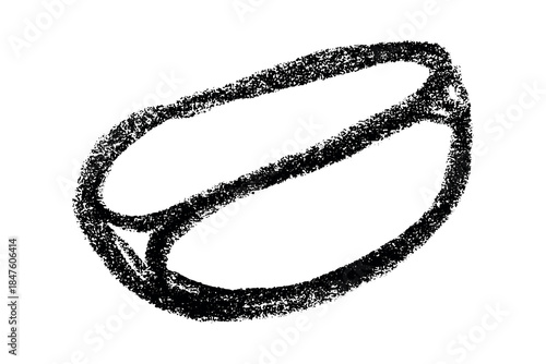 Hand drawn fresh roasted coffee bean Arabica robusta seed doodle Single element for print, web, design, decor