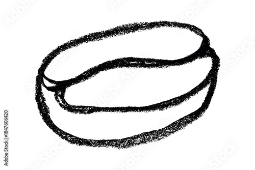 Hand drawn fresh roasted coffee bean Arabica robusta seed doodle Single element for print, web, design, decor
