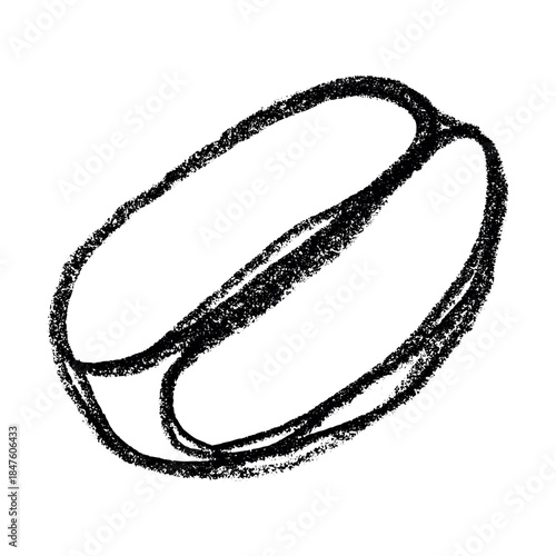Hand drawn fresh roasted coffee bean Arabica robusta seed doodle Single element for print, web, design, decor