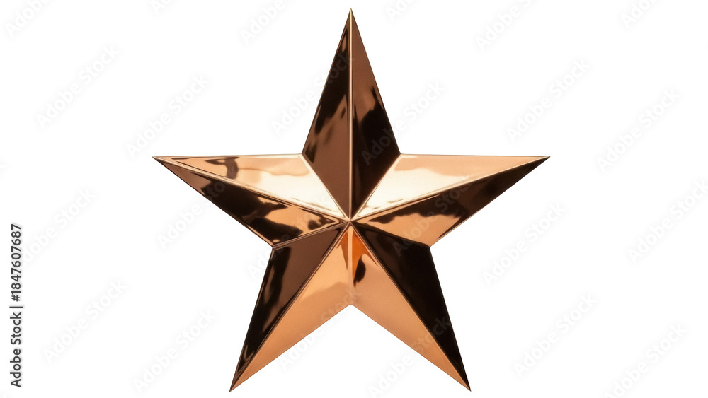 Obraz premium Isolated five-pointed star reflecting light, a traditional design for awards or decoration