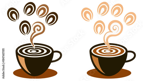 Visual metaphor of coffee's impact using concentric ripples, symbolizing spread, influence, and awakening. | Editable EPS vectors.