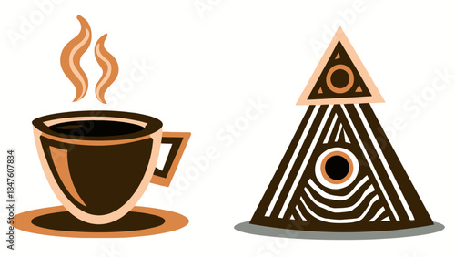 Conceptual illustration representing warmth and relaxation through abstract, flowing shapes and soft color gradients. | Editable EPS vectors.