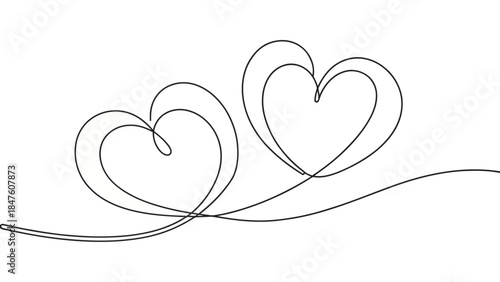 Minimalist continuous line art using soft curves and open shapes, conveying a sense of flow and spaciousness. | Editable EPS vectors.