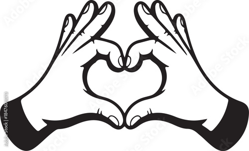 Hands Heart Icon – Love, Care & Support Gesture Symbol.