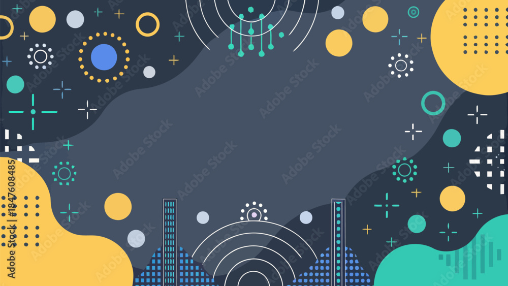 Fototapeta premium Modern Geometric Ornament Flat Design Illustration with Bold Shapes | Editable EPS vectors.