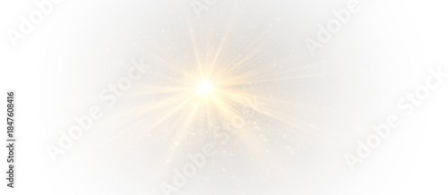 Explosion of sunlight and magic rays PNG, perfect for radiant overlays, glowing starburst effects, sparkling light compositions, and festive digital artwork
