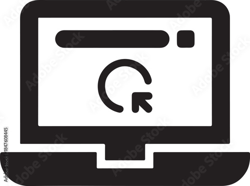 Computer screen showing refresh icon