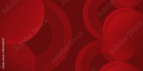 Abstract red background with glowing curve lines. Modern shiny red gradient geometric circle lines pattern. Futuristic concept. Suit for banner, brochure, poster, presentation, cover, website