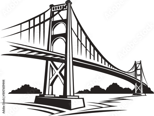 Bridge with Cinematic View Silhouette