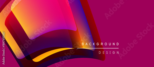 Abstract vibrant layers create dynamic visual effect. Pink, purple, orange hues blend smoothly. Modern design element for backgrounds.