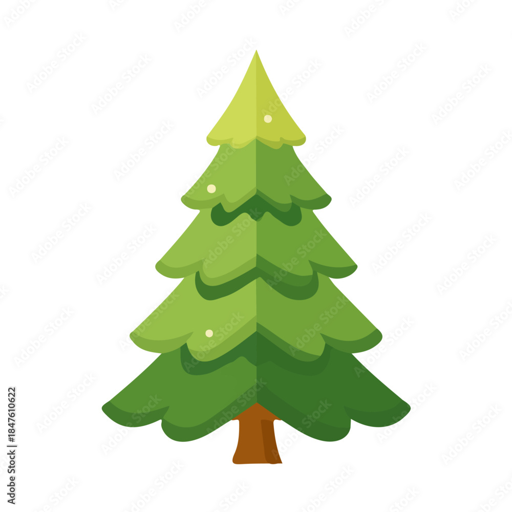 Fototapeta premium 2D flat vector illustration of Decorating Tree, clean and minimal icon style, isolated on white background.