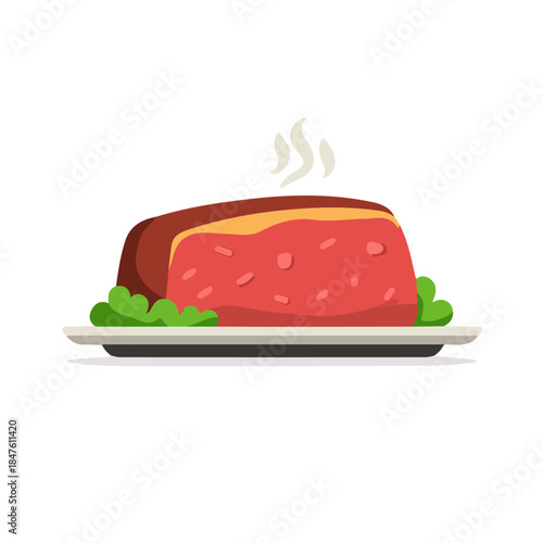 Minimal 2D vector illustration of Meatloaf in flat icon style on a plain white background.