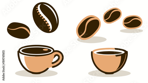 Whimsical 3D illustration capturing the cheerful atmosphere of a cafe, perfect for lifestyle and hospitality themes. | Editable EPS vectors.