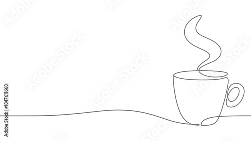 Artistic single-line drawing illustrating the captivating transformation of liquid into ethereal steam. | Editable EPS vectors.
