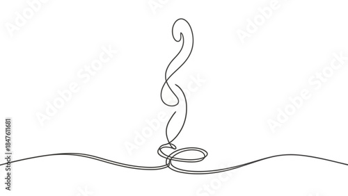 Single-line art where liquid gracefully transforms into steam, illustrating a magical change. | Editable EPS vectors.