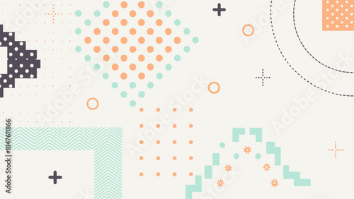 Intricate vector artwork featuring small, decorative elements forming an abstract composition, ideal for sophisticated backgrounds or artistic embellishments. | Editable EPS vectors.