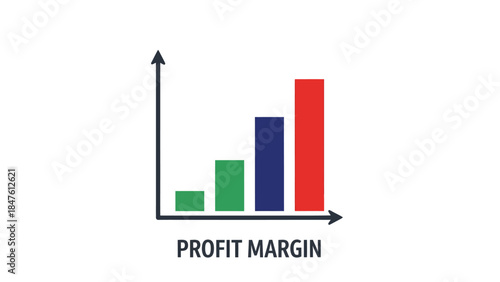 Bar chart showing upward trend in profit margin growth, indicating financial success and business improvement