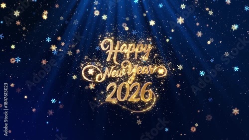 Wallpaper Mural Celebrating the arrival of 2026 with dazzling golden light-bulb numbers and festive fireworks Torontodigital.ca