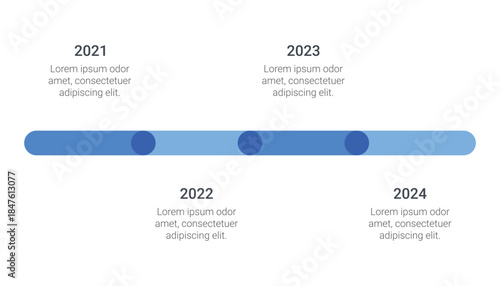 Simple Business Timeline Infographic Template with Milestone 4 Years
