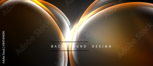 Abstract golden lines create dynamic flow. Dark background emphasizes bright curves, modern design element. Smooth gradients, elegant composition.