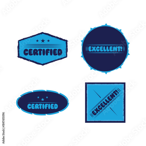 Certified Vector Stamp set: Modern Bubble Designs	
