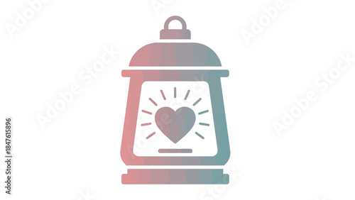 Minimalist Heart-Shaped Light Source Illustration with Soft Gradient Colors