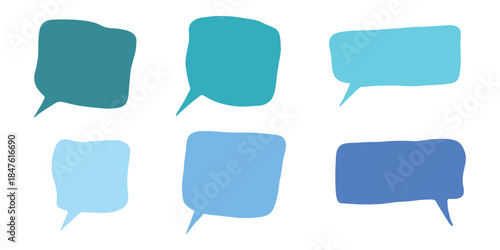 Set of hand drawn speech bubble Blank empty message box Textbox frame for banners, price tags, stickers, design