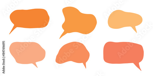 Set of hand drawn speech bubble Blank empty message box Textbox frame for banners, price tags, stickers, design