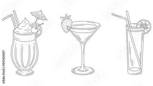 Delicious cocktail and drink illustrations for menu or advertising use