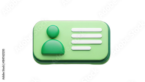 3D ID Card Icon - Identity, Access, Information