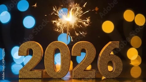 Happy New Year Celebration Motion Graphics Background