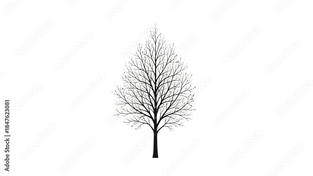 Fototapeta premium Single bare tree with first buds