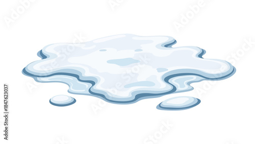 One melting snow patch, early spring transition