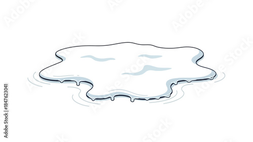 One melting snow patch, early spring transition